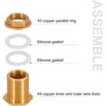 thumbnail image 4 of Solid Brass Bulkhead Tank Fitting, 3/4" Male 1/2" Female Water Connector with 2 Rubber Rings 3/4 in, 4 of 5