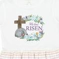 thumbnail image 4 of Inktastic Easter He Has Risen with Cross and Flowers Girls Toddler Dress, 4 of 5