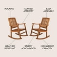 thumbnail image 4 of Perry Classic Slat-Back 300-Lbs Support Acacia Wood Patio Outdoor Rocking Chair, Teak (Set of 2), 4 of 8