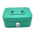 thumbnail image 1 of LNGOOR Cash Box with Lock Treasure Chest Money Box Metal Small Modern Collection Holder Piggy Bank Lock Box with Key for Prizes Adults Green, 1 of 8