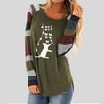 thumbnail image 2 of Blusa informal con estampado de retazos de manga larga y cuello redondo para mujer a la moda Fridja  fjkfkj1966, 2 of 8