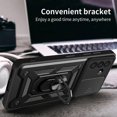 thumbnail image 4 of For Samsung Galaxy A56 5G Case with Slide Camera Lid PC TPU Kickstand Phone Cover - Green, 4 of 5