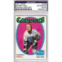 Murray Hall Autographed 1971 Topps Card #109 Vancouver Canucks PSA/DNA #83462513