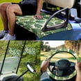 thumbnail image 2 of Jeiento Golf Cart Seat Cover 4 Set with Steering Wheel Cover and Golf Cart Flags Leaves Sweat-Absorbent Steering Wheel Wrap Cover 2 Seat Golf Cart Cushion Cover 2PCS Golf Cart Flags, 2 of 5