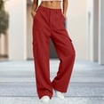 thumbnail image 3 of SYwaren Women's Athletic Sweatpants Casual Cargo Button Multi Pocket Solid Fall Winter Utility Everyday Lounge Pants, 3 of 8