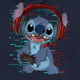 thumbnail image 2 of Junior's Lilo & Stitch Red and Blue Gamer Cowl Neck Sweatshirt Navy Blue 3X Large, 2 of 4