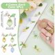 thumbnail image 2 of 24 colgantes de limón de vidrio soplado, pendientes de cuentas de vidrio en 4 colores con hojas acrílicas, lindos accesorios de frutas, 2 of 6