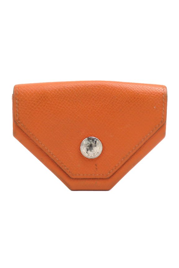 Pre-Owned Hermes Herms Van Quatre Wallet with Coin Purse, Epsom Leather, Orange, Unisex,...