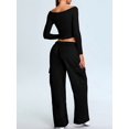 thumbnail image 6 of Women'S Long Sleeve Off the Shoulder Tops Going Out Cute Basic Y2K Fall Fashion 2026 Outfits Clothes, 6 of 7
