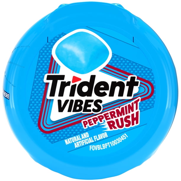Trident Vibes Sugar Free Gum, Peppermint Rush, Regular Size, 40