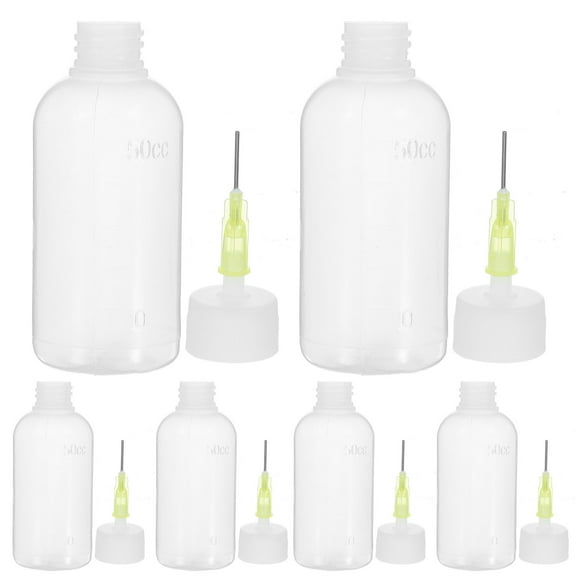 Transparent Plastic Glue Applicator Bottles with Needle Tip for Precise Control 6 Pcs Small Capacity