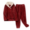 thumbnail image 4 of Sngxgn Women's Ruffled Pajama Sets Shorts Sets Sleepwear(Red,M), 4 of 7