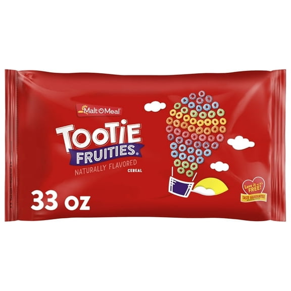 (2Pack)-Malt-O-Meal Tootie Fruities Cereal, Fruity Breakfast Cereal, Crunchy 33 oz Resealable Bag