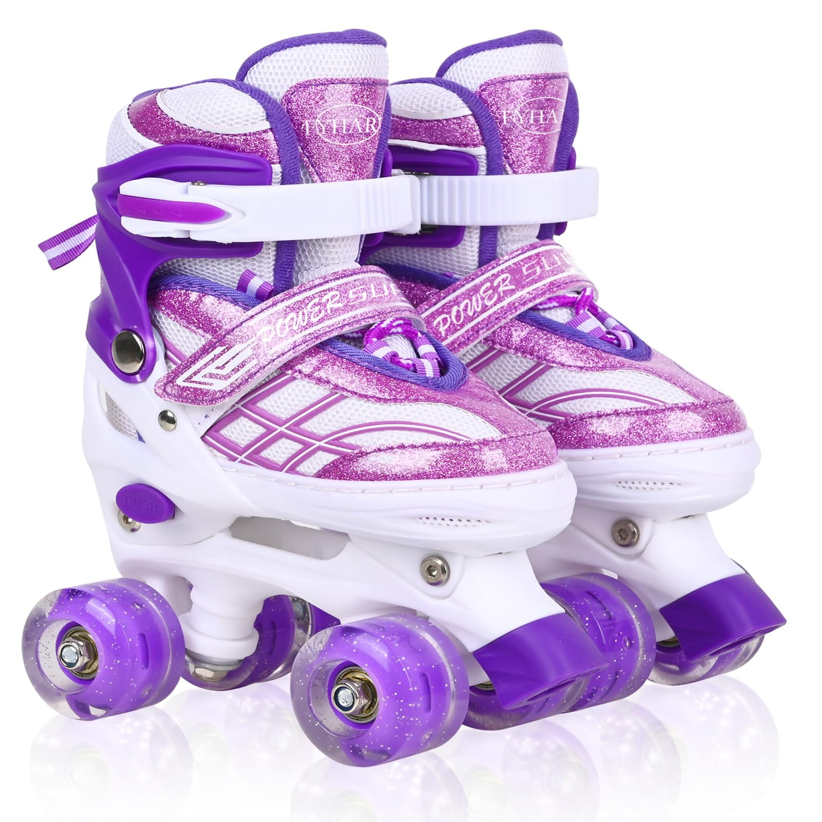 Boys Roller Skates For Kids Ages 6-12 Adjustable Light-Up Roller
