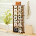 thumbnail image 4 of Gymax 7-Tier Double Rows Shoe Rack Vertical Wooden Shoe Storage Organizer Patented, 4 of 10