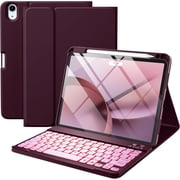 Compatible for iPad Air 11 Inch/Air 5th 4th Generation Case with Keyboard - Folio Keyboard Cover with Pencil Holder for iPad Air 11-inch M4/M3/M2 (2026/2025/2024), Air 5/Air 4 (Mulberry)