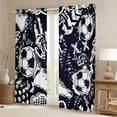 thumbnail image 2 of Homewish Cartoon Soccer Graffiti Black Out Curtains, Black White Honeycomb Abstract Curtains Pack of 2 (42x63 Each), Sports Lover Bedroom Curtains, Blackout Curtains Room Decor, 2 of 6