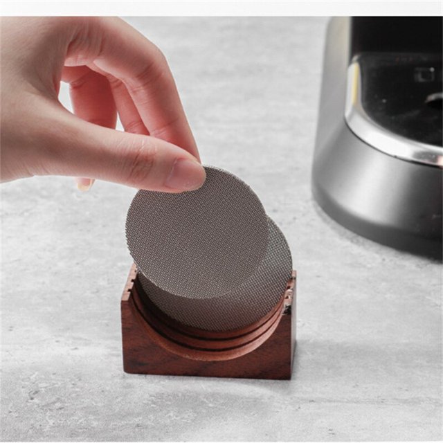 Coffee Filter Screen Holder Wooden Coffee Mesh Screen Stent Coffee Making Puck Screen for Espresso Machine Coffee ApplianceDouble SlotUnited States He Qiyong unisex