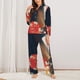 thumbnail image 2 of Balery Casino Poker Chips Conjunto de Pijama con Estampado para Mujer, Conjunto de Dos Piezas con Manga Larga, Ropa de Dormir Suave con Bolsillos, Pijamas Cómodos-Large, 2 of 7