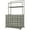 Mixed-Gray, variant on Spaco Wicker Pool Float Storage Organizer, PE Rattan Pool Float Holder with Basket Shelf Towel Bars, Mixed-Gray