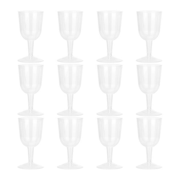 12 vasos transparentes de plástico para fiestas, vasos desechables para vino, para bodas y cumpleaños.