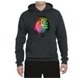 thumbnail image 2 of Lion Paint Art Splatter Abstract Art Animal Lover Unisex Graphic Hoodie Sweatshirt, Heather Black, Medium, 2 of 3
