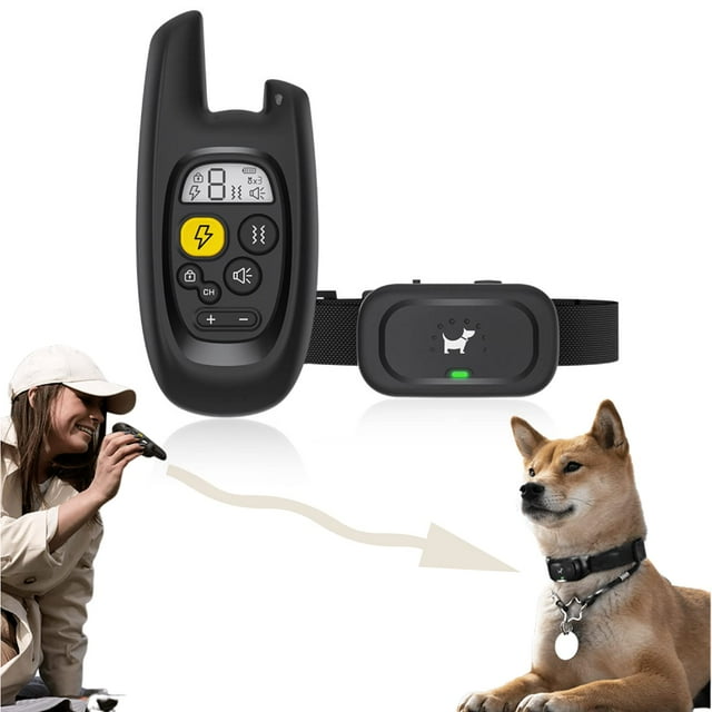 Collar de choque para perros con control remoto, collar de entrenamiento para perros con control remoto, 3 modos de entrenamiento, vibración de pitido y choque (para 1 perro, negro)