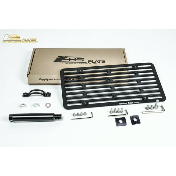 Replacement For 2020-Present Mercedes Benz GLE-Class AMG Bumper Models | EOS Plate Version 2 Full Sized Front Bumper Tow Hook License Plate Relocator Mount Bracket Tow-569-V2