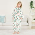 thumbnail image 5 of Fluffy Pajamas Set Fuzzy Winter Warm Pj Sets Pullover Tops and Long Pants Peach Holly Leaves and Berries X-Small, 5 of 8