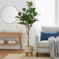 thumbnail image 6 of Set of 2 Artificial Rubber Tree 4ft Indoor with Lifelike Leaves and Trunks, Artificial Plants in Pot Ideal for Home Office Decor, Living Room Bedroom Bathroom Corner, 6 of 6