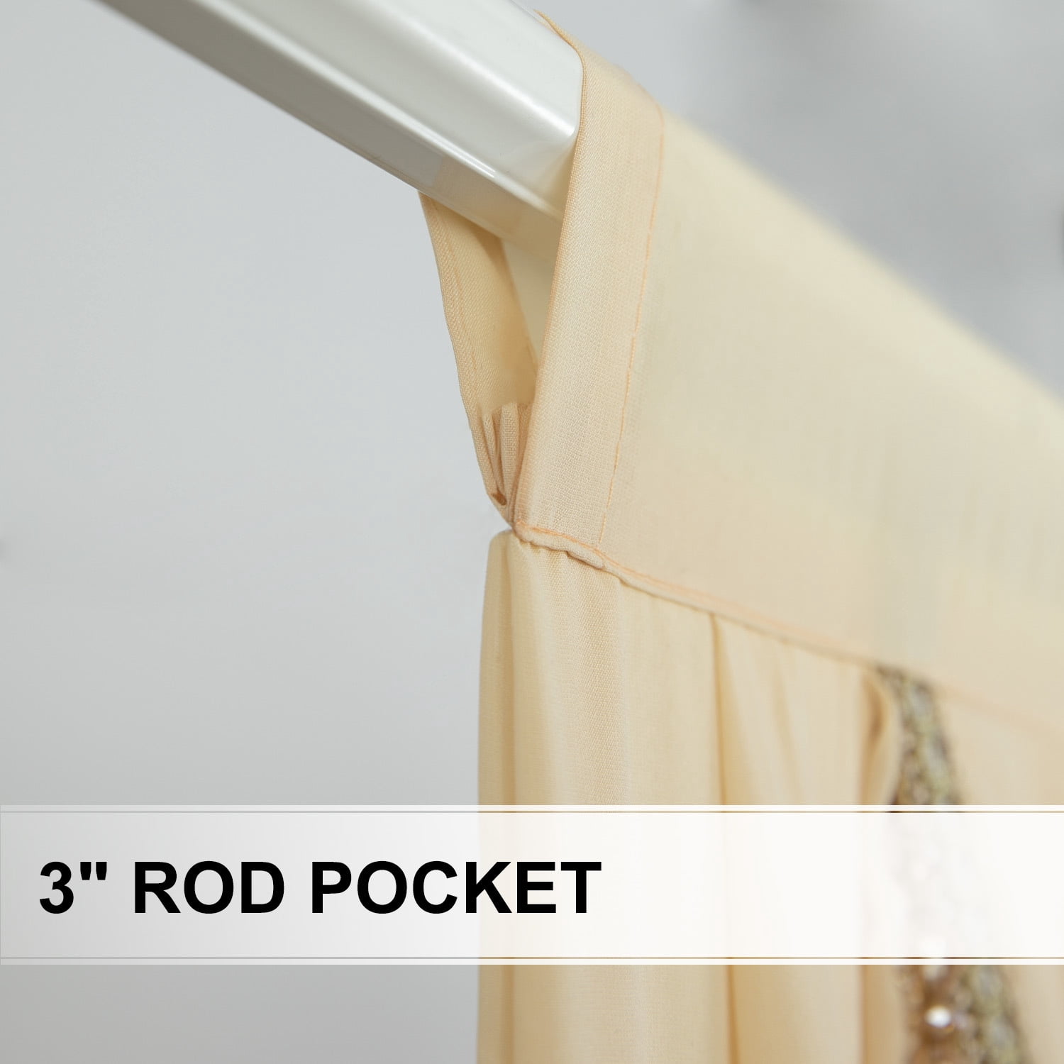 VOGOL Vintage Waterfall Valance for Kitchen Window, 59 inches Wide Light Filtering Privacy Sheer Curtains with 2 Swags, Rod Pocket Drapes for Dining Room, 1 Panel, Brown