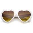 thumbnail image 3 of zeroUV Female Women's Oversize Gradient Lens Heart Sunglasses 56mm (White / Amber) - 56mm, 3 of 4