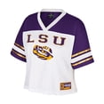 thumbnail image 2 of Women's Colosseum  White LSU Tigers Treasure Cropped Football Jersey, 2 of 3