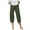 Green, variant on IDALL Capri Pants for Women Linen Pants Women Women Pants Casual Summer Elastic High Waist Straight Leg Wide Leg Cropped Pants Lounge Pants Women Summer Pants Black L