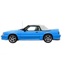 Sierra Auto Tops Convertible Top Replacement for Ford Mustang 1991-1993, Pinpoint Vinyl, Oxford White, Plastic Window