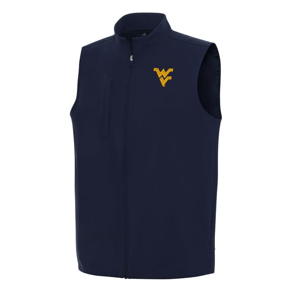 Men's Antigua Navy West Virginia Mountaineers Regard Full-Zip Vest