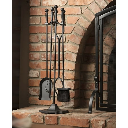 UniFlame 5-Piece Black Finish Fireset with Ball Handles