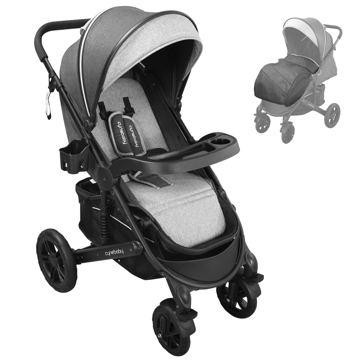 Fully Reclining Baby Carriage Pushchair 