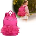 thumbnail image 2 of Ruffled Lace Bow Princess Backpack, Lightweight Nylon School Backpack With Wet Pocket Padded Straps for School Gym Travel, 2 of 4