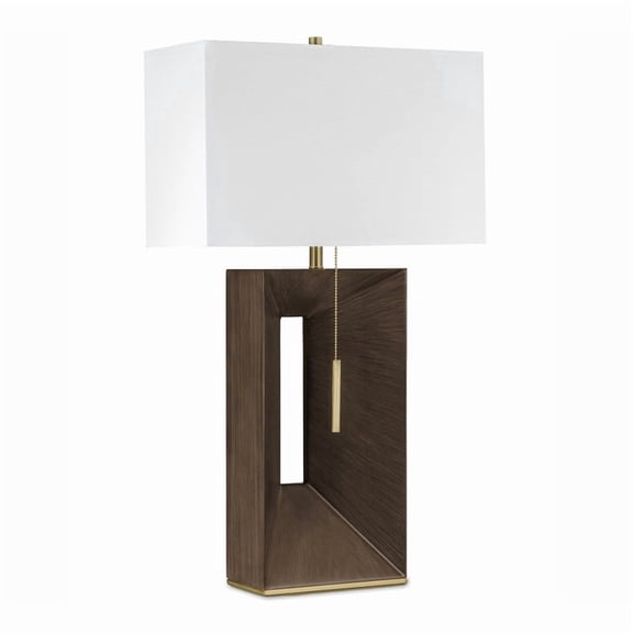 Parallux Standing Table Lamp - Walnut & Weathered Brass
