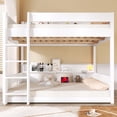 thumbnail image 6 of Harper & Bright Designs Queen over Queen Bunk Bed with Storage Shelves and USB Ports, Wooden Queen Size Loft Bed with Charging Station, White, 6 of 13