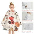 thumbnail image 6 of Colorful Mushroom Watercolor White Pattern Blanket Hoodies for Kids 6-13YR Oversize Wearable Blanket Hoodies for Boys Girls Teens, 6 of 7