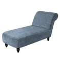 thumbnail image 7 of TOPCHANCES Chaise Lounge Slipcover, Armless Chaise Sofa Cover, Stretch Velvet Chaise Chair Slipcover, Indoor Furniture Protector ( Gray blue ), 7 of 7