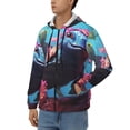 thumbnail image 3 of Uemuo Lively Cute Turtle for Men's Fashion Full-zip Hoodies & Sweatshirts with Kangaroo Pocket, Zip-up Hooded Sweatshirt, Moisture Wicking & Breathable-Large, 3 of 5