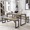 Grey Frame+walnut, variant on Allewie Modern 3-Piece Soho Dining/Kitchen Table Set with Benches, Sturdy Metal Frame and MDF Board