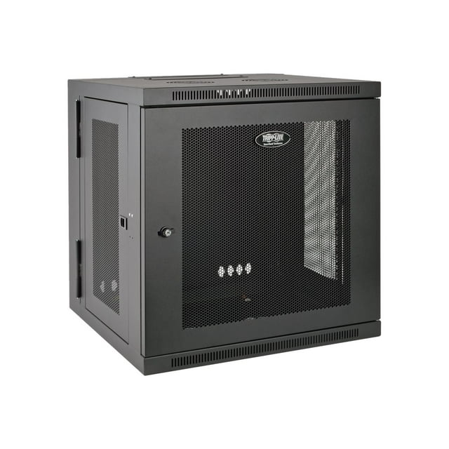 Tripp Lite 10U Wall Mount Rack Enclosure Server Cabinet Hinged w/ Door & Sides - Rack cabinet - wall mountable - black - 10U - 19"