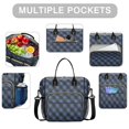 thumbnail image 2 of Blue and Black Checkered Pattern Insulated Leakproof Lunch Box for Women, Large Lunch Bag for Tween Teen Adult, Loncheras Para Mujer for Work Beach Travel Picnic Camping, 2 of 6