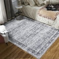 thumbnail image 3 of ZACOO 8x10 Vintage Oriental Large Area Rug Machine Washable Living Room Rug Ultra-Thin Non Slip Rug Non-Shedding Stain Resistant Carpet, Blue Grey, 3 of 8