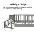 thumbnail image 6 of Full Floor Bed for Kids Toddlers, Multifunctional Montessori Bed Frame with Safety Guardrails and Wood Slats, Without Door, Easy Assemble, Grey, 6 of 7