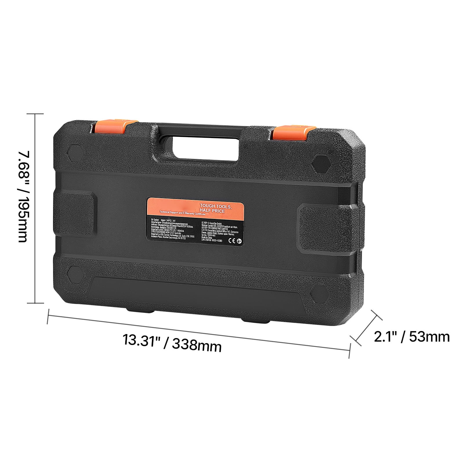 KFFKFF 34-Piece Torx Bit Socket Set, Solid Star and Tamper-Resistant T6-T70, Made from Durable S2 Alloy Steel and Cr-V Steel, Compatible with 1/4 in, 3/8 in, and 1/2 in Drives